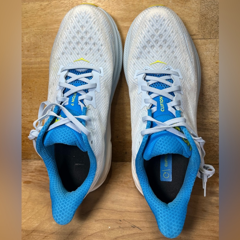 Hoka One One Clifton 9 REFLECTIVE Mens Size 10 Wide Running Shoes Sneakers Blue - Picture 7 of 12